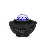 Προβολέας RGB LED, Verk, ηχείο Bluetooth, τηλεχειριστήριο, 3 επίπεδα φωτεινότητας, μαύρο, 16x12cm, πλαστικό, μαύρο