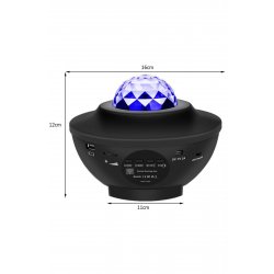 Προβολέας RGB LED, Verk, ηχείο Bluetooth, τηλεχειριστήριο, 3 επίπεδα φωτεινότητας, μαύρο, 16x12cm, πλαστικό, μαύρο Προβολέας RGB LED, Verk, ηχείο Bluetooth, τηλεχειριστήριο, 3 επίπεδα φωτεινότητας, μαύρο, 16x12cm, πλαστικό, μαύρο