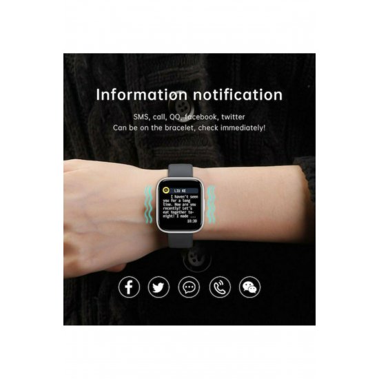 Smartwatch T99 με όργανο παρακολούθησης καρδιακών παλμών (Μαύρο)