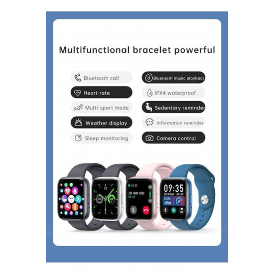 Smartwatch T99 με όργανο παρακολούθησης καρδιακών παλμών (Μαύρο)