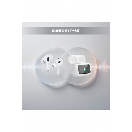 Ασύρματα ακουστικά Bluetooth 5.3 BLT-60, ενεργή ακύρωση θορύβου ANC ENC, καθαρός ήχος HD, έλεγχος αφής, 2 μικρόφωνα, διάρκεια ζωής μπαταρίας 5 ώρες, τύπος C,