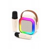 Σετ Karaoke Boxa Portabila Bluetooth 5.3, 2 Microfoane Wireless, LED RGB, USB-C, Copii/Adulti