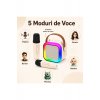 Σετ Karaoke Boxa Portabila Bluetooth 5.3, 2 Microfoane Wireless, LED RGB, USB-C, Copii/Adulti