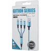 Gition RC-189th Braided USB to φωτιστικόning / Type-C / micro USB 1.2m 3.1A καλώδιο Μπλε