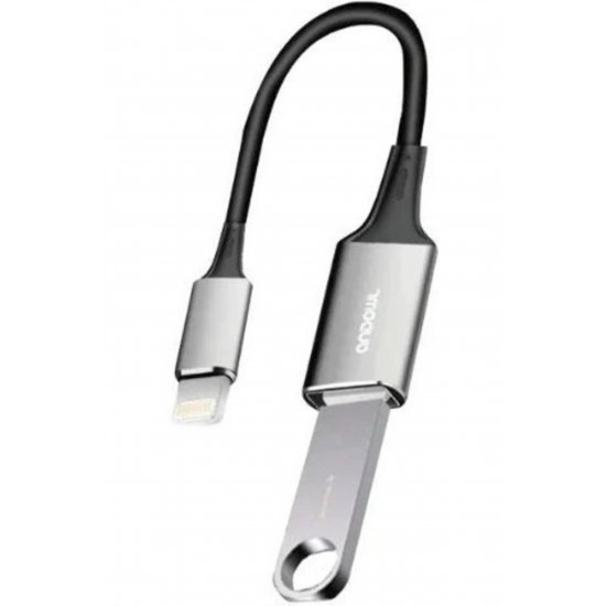Μετατροπέας Lightning αρσενικό σε USB-A θηλυκό Γκρι 1τμχ Q-ZH018