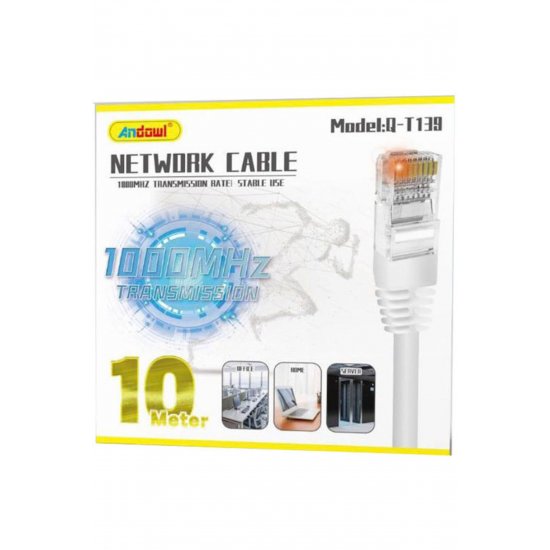 U/UTP Cat.5e (Gigabit) Καλώδιο Ethernet 10m Λευκός Κωδικός: Q-T139
