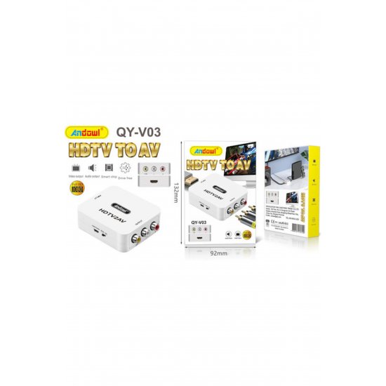 Μετατροπέας Qy-v03 HDMI θηλυκό σε RCA θηλυκό 1 τεμ