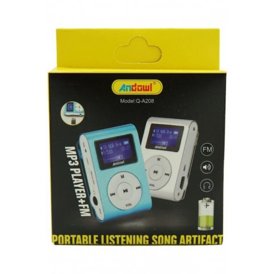 Q-A208 MP3 Player (8GB) με μπλε οθόνη LCD