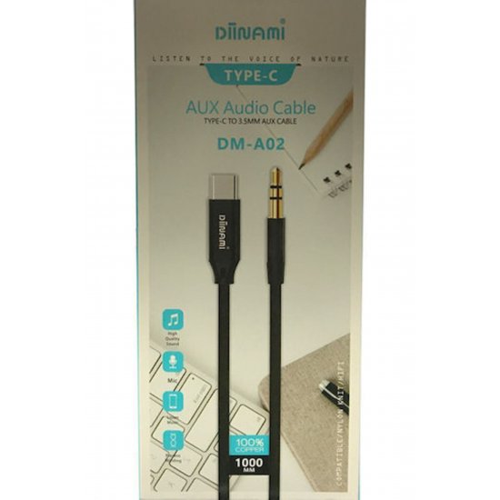 Καλώδιο Diinami DM-A02 USB 2.0 USB Type-C αρσενικό 3,5 mm Μαύρο 1m