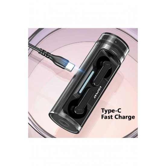 Ακουστικά Bluetooth Handsfree T77 Earbud με Μαύρη θήκη φόρτισης