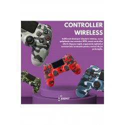 ® Ασύρματο χειριστήριο, συμβατό με PS4, με γρήγορη απόκριση, κραδασμούς, επαναφορτιζόμενο ρόπαλο