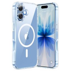 Σύστημα MagSafe Anti Shock + Folie de Sticla Compatibilă cu Apple iPhone 17, Transparenta