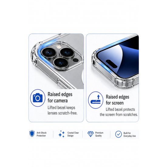 Σύστημα MagSafe Anti Shock + Folie de Sticla Compatibilă cu Apple iPhone 17, Transparenta