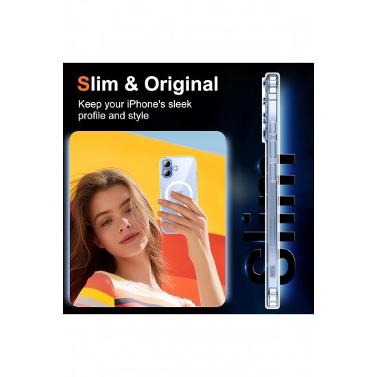 Σύστημα MagSafe Anti Shock + Folie de Sticla Compatibilă cu Apple iPhone 17, Transparenta