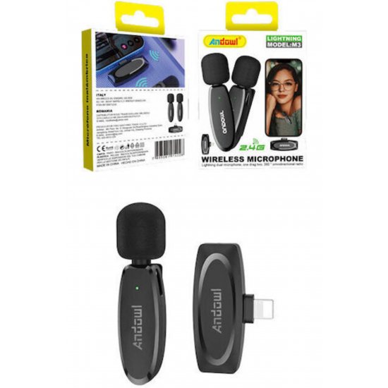 No.m3 Wireless Condenser (Small Diaphragm) Microphone Πέτου, Clip On for Camera