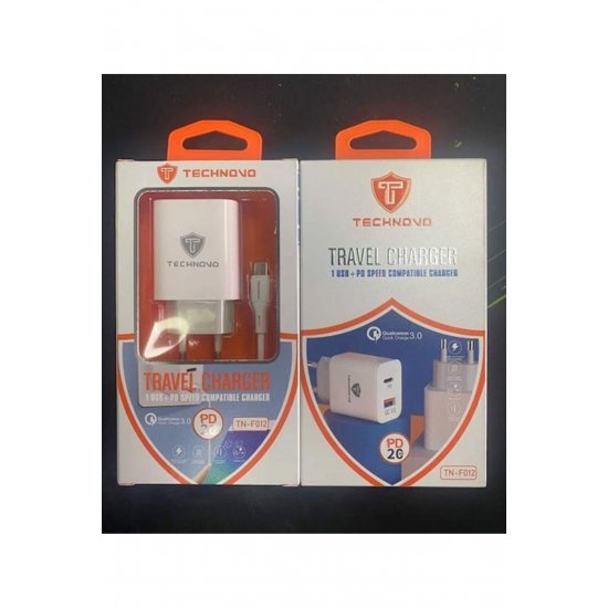 Ασύρματος φορτιστής Technovo με θύρες USB-A και USB-C Λευκό