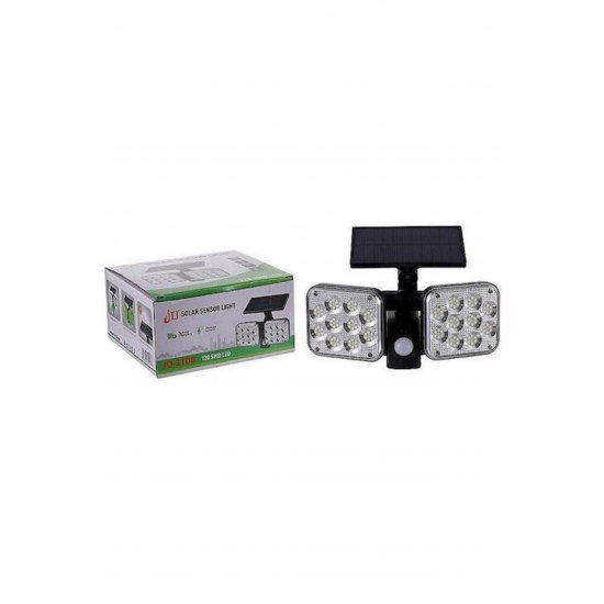 Επιτοίχιο ηλιακό φως 1500lm Cold White 6000K με αισθητήρα κίνησης και φωτοκύτταρο IP65 21cmx17cmcm