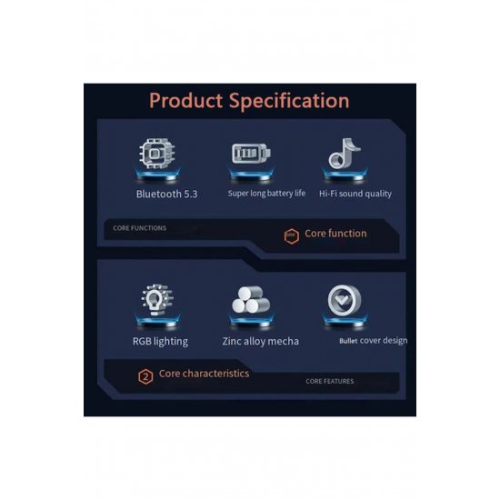 T63 Earbud Bluetooth Handsfree ακουστικά με αντίσταση στον ιδρώτα και θήκη φόρτισης μαύρη
