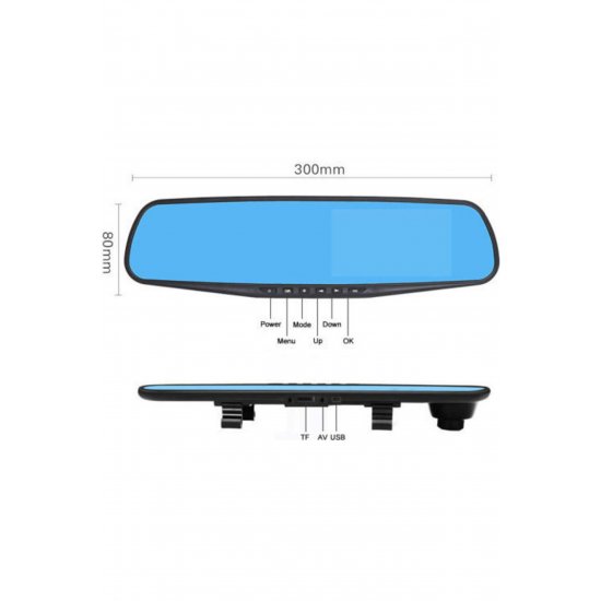 SJ54 1080P Mirror Car DVR Σετ με πίσω κάμερα, οθόνη 4,3