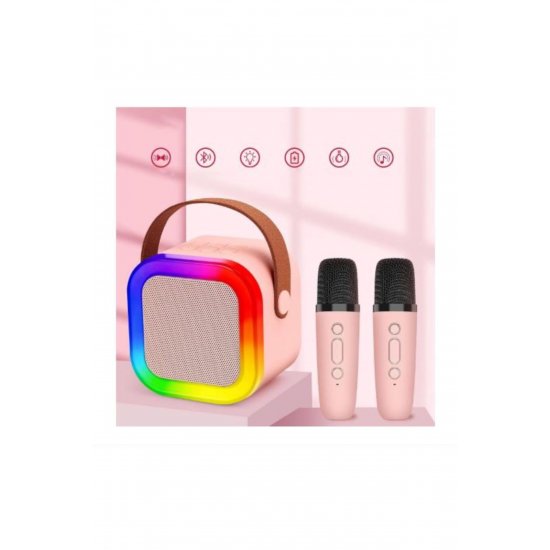 Σετ καραόκε Bluetooth με ηχείο RGB και 2 ασύρματα μικρόφωνα – φορητό, εφέ φωτός, Instant