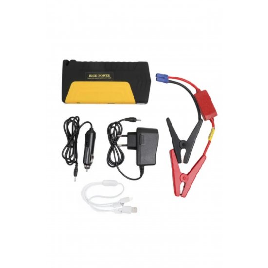 Kit jump starter αυτοκινήτου και μοτοσικλέτας με power bank, LED και USB για αποφορτισμένη μπαταρία