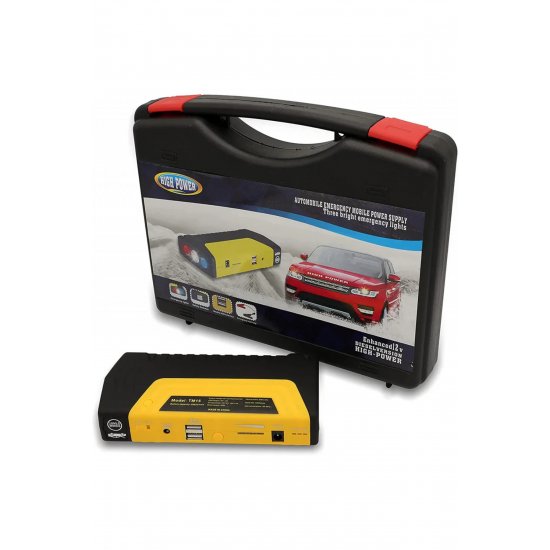 Kit jump starter αυτοκινήτου και μοτοσικλέτας με power bank, LED και USB για αποφορτισμένη μπαταρία