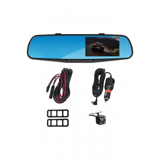 Vehicle Blackbox Dvr 1080P Mirror Car DVR Σετ με πίσω κάμερα, οθόνη 4,3