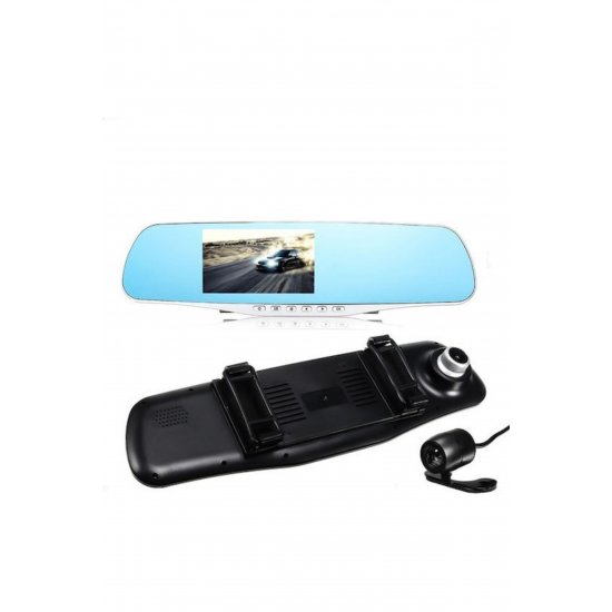 Vehicle Blackbox Dvr 1080P Mirror Car DVR Σετ με πίσω κάμερα, οθόνη 4,3
