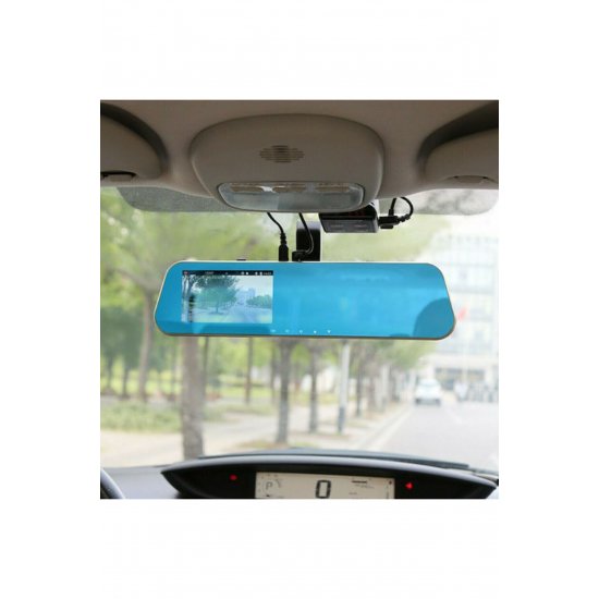 Vehicle Blackbox Dvr 1080P Mirror Car DVR Σετ με πίσω κάμερα, οθόνη 4,3