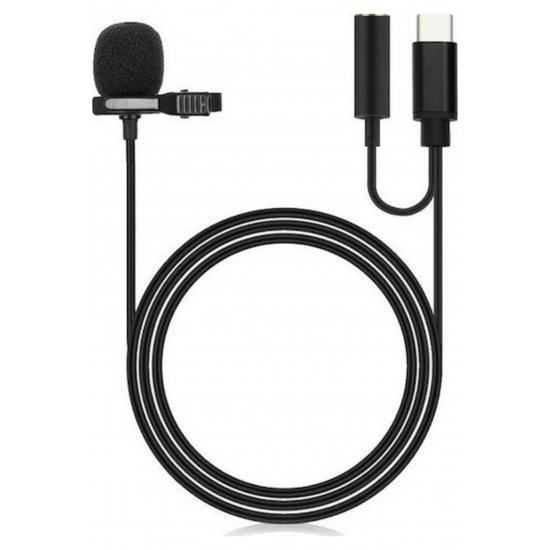 Hands-Free Lavalier Wireless Electret Microphone Πέτου, Clip On Journalistic USB-C