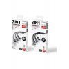 Σειρά Braided USB to Lightning / Type-C / micro USB 1.2m 2.4A Cable Gray (WK-WDC-119_SILVER)