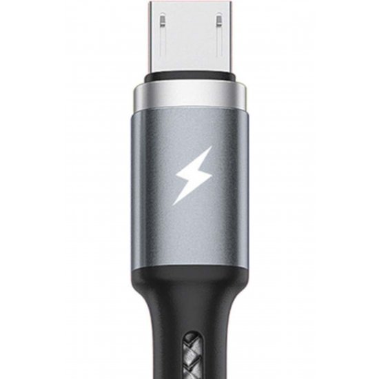 Σειρά Braided USB to Lightning / Type-C / micro USB 1.2m 2.4A Cable Gray (WK-WDC-119_SILVER)
