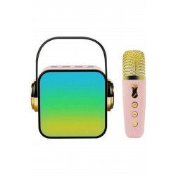 Ηχείο Karaoke με ασύρματο μικρόφωνο και εφέ φωτισμού ZX-03 Pink