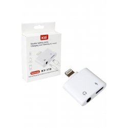 KY-178 Μετατροπέας Lightning αρσενικό σε 3,5mm / Lightning θηλυκό Λευκό 1τμχ