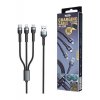 Jany RC-124th Braided USB to φωτιστικόning / Type-C / micro USB 1.2m 3.1A καλώδιο Ασημί