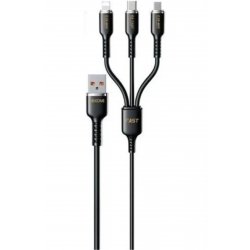 WDC-07TH Κανονικό καλώδιο USB σε Lightning / Type-C / micro USB 1m