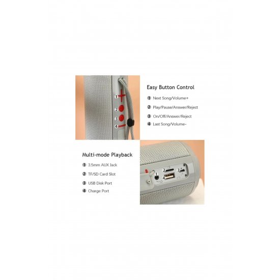 Φορητό ηχείο Bluetooth T&G TG621, Ασύρματο, Bluetooth 5.0, FM, TWS, υποδοχή κάρτας TF, Συμπαγές, Μπλε