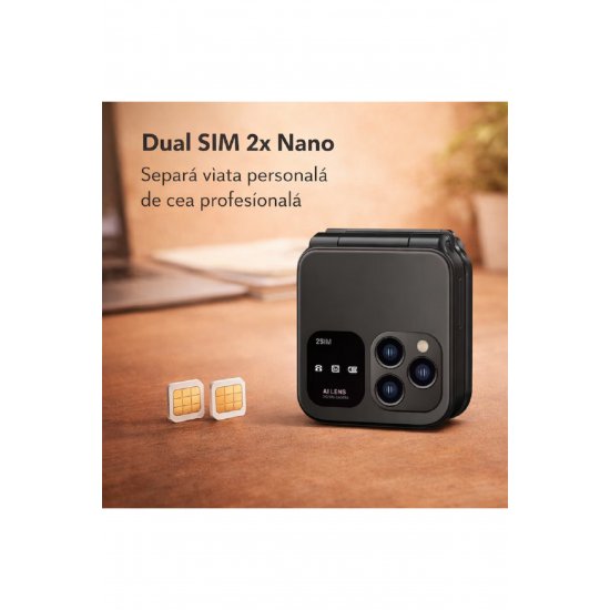 Flip phone, MDSALE@, i16 Pro, Dual SIM, Bluetooth, Μαύρο