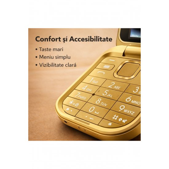 Flip phone, MDSALE@, i16 Pro, Dual SIM, Μπλεtooth, Χρυσό