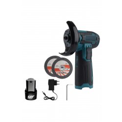 Μίνι γωνιακός μύλος, μπαταρία, 12V, 19.500 RPM, 1200mAh, M5, δίσκος 76 mm, άξονας 10 mm