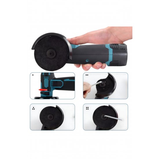 Μίνι γωνιακός μύλος, μπαταρία, 12V, 19.500 RPM, 1200mAh, M5, δίσκος 76 mm, άξονας 10 mm