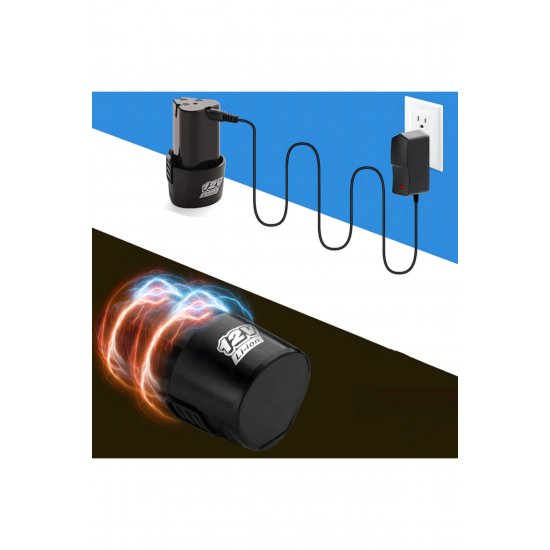 Μίνι γωνιακός μύλος, μπαταρία, 12V, 19.500 RPM, 1200mAh, M5, δίσκος 76 mm, άξονας 10 mm