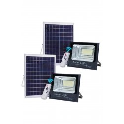 Σετ 2x Solar LED Projector 50W, Αντίσταση IP65, Τηλεχειριστήριο, 12h Αυτονομία, Αυτόνομη Λειτουργία