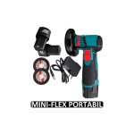 Mini Portable Flex Angle Grinder, 2 μπαταρίες 12V, 350W, 1500 mAh, 19500 rpm, 2 δίσκοι 76 mm