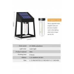 Σετ 4 Ηλιακών Φώτων Τοίχου Warm White 3000K με Φωτοκύτταρο