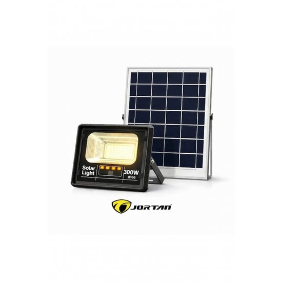 ® 300W Ηλιακός προβολέας LED, εξωτερικού χώρου IP66, External ηλιακό πάνελ, τηλεχειριστήριο, ψυχρό λευκό φωτιστικό