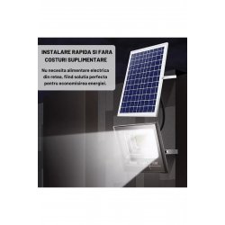 Solar Street Projector 200W with Panel & Remote, Λευκό LED, Motion/αισθητήρας φωτός, IP67, 12h Autonomy, 180° Rot.