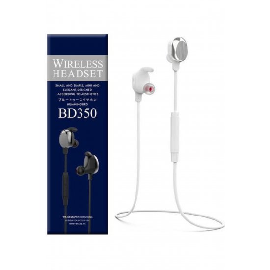 Sporty BT BD350 In-ear Bluetooth Handsfree Ακουστικά Λευκό