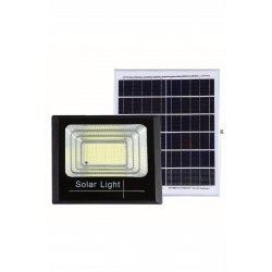 Ηλιακός προβολέας, LED SMD 500W, ηλιακή φόρτιση, πάνελ, τηλεχειριστήριο, βάση, ABS, 18Ah, 400 LED, 6500K, Μαύρο