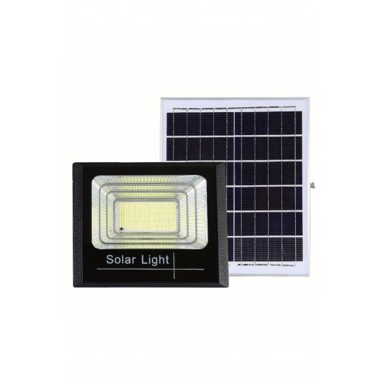 Ηλιακός προβολέας, LED SMD 500W, ηλιακή φόρτιση, πάνελ, τηλεχειριστήριο, βάση, ABS, 18Ah, 400 LED, 6500K, Μαύρο